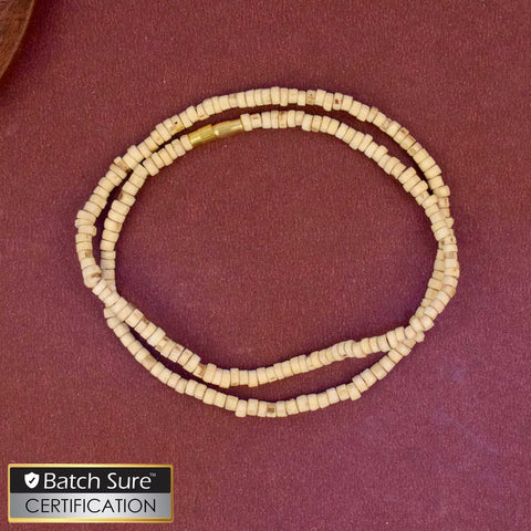 100% Pure 8-inch long Tulsi Kanthi Bead Jap Mala – sacred wooden prayer necklace for chanting, meditation, and spiritual rituals. India’s Premium Jap Mala Store - www.satvikworld.com