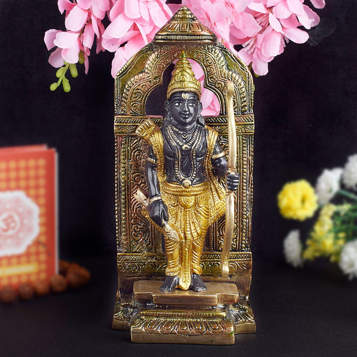 Antique Brass Ram with Bow Statue – Brass Lord Ram Statue with Bow, Symbolizing Strength and Righteousness, Antique Finish for Elegant Home or Temple Decor, Perfect for Spiritual Worship and Puja, Ideal for Mandir Decoration, Buy Online at Affordable Prices | India’s Largest Pooja Accessories Brand – www.satvikworld.com