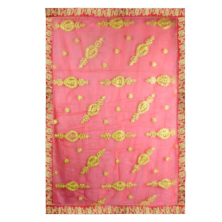 Enhance your pooja rituals with this elegant Pink and Gold Mata Chunri, measuring 216 cm x 99 cm. Featuring intricate gold paisley patterns and a decorative red border, it is ideal for Devi pooja, altar decoration, and religious ceremonies during Navratri, Diwali, and other auspicious events.
Shop now at satvikworld.com for authentic Indian pooja accessories delivered across the USA.
