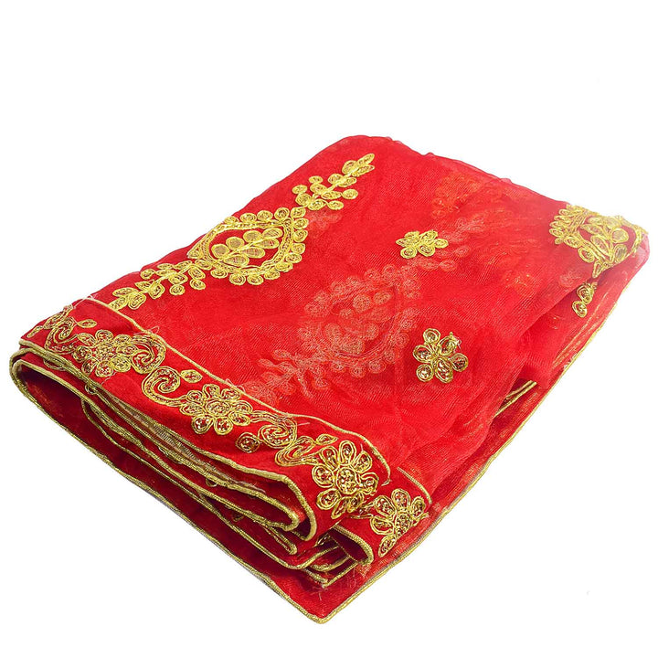 Enhance your pooja rituals with this elegant Pink and Gold Mata Chunri, measuring 216 cm x 99 cm. Featuring intricate gold paisley patterns and a decorative red border, it is ideal for Devi pooja, altar decoration, and religious ceremonies during Navratri, Diwali, and other auspicious events.
Shop now at satvikworld.com for authentic Indian pooja accessories delivered across the USA.