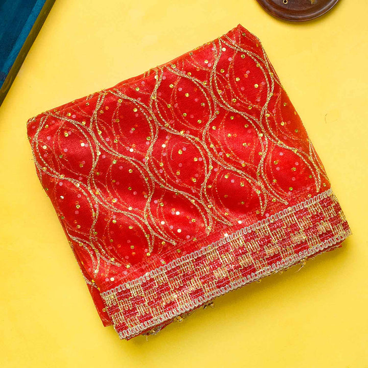 Traditional Pink Pooja Chunri with Golden Diamond Lattice Pattern – 102x204 cm (40.1x80.3 inches), perfect for Hindu rituals, temple decor, and festive occasions like Diwali and Navratri in the USA.