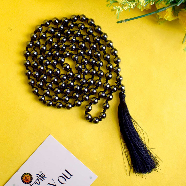 108 Beads Hematite Hakik Mala – A grounding and protective spiritual mala for meditation, focus, and energy balance.
India’s Premium Hakik Jap Mala Store - www.satvikworld.com