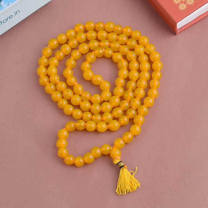 Hakik Jap Mala (Orange) – A Spiritual Meditation Mala for Creativity, Confidence, and Emotional Strength. India’s Premium Hakik Jap Mala Store - www.satvikworld.com