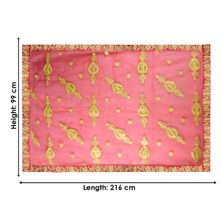 Enhance your pooja rituals with this elegant Pink and Gold Mata Chunri, measuring 216 cm x 99 cm. Featuring intricate gold paisley patterns and a decorative red border, it is ideal for Devi pooja, altar decoration, and religious ceremonies during Navratri, Diwali, and other auspicious events.
Shop now at satvikworld.com for authentic Indian pooja accessories delivered across the USA.