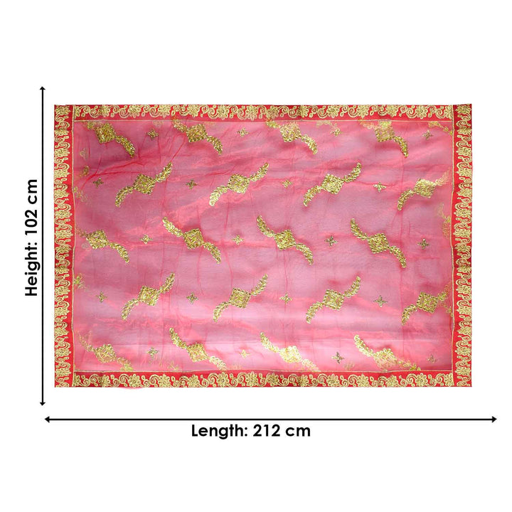 Enhance your pooja decor with this beautiful Pink and Gold Mata Chunri, measuring 212 cm x 102 cm. Adorned with intricate gold motifs and a decorative border, it is ideal for Devi pooja, mandir decoration, and religious ceremonies during Navratri, Diwali, and other festivals.
Shop now at satvikworld.com for authentic Hindu pooja essentials delivered across the USA.
