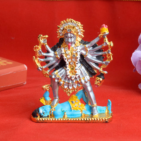 Majestic Goddess Kaali Mata Idol showcasing fierce divine energy, ideal for home temple, spiritual worship, and festive decor. India’s Largest Pooja Accessories Brand – www.satvikworld.com