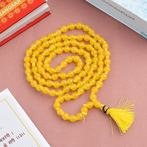 Hakik Jap Mala (Yellow) – A Confidence-Boosting and Prosperity-Enhancing Spiritual Mala. India’s Premium Hakik Jap Mala Store - www.satvikworld.com
