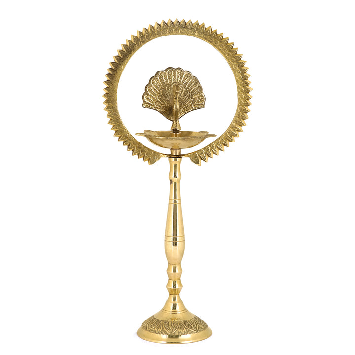 10 Inch Brass Mor Kiran Standing Diya Puja Store Online Pooja Items Online Puja Samagri Pooja Store near me www.satvikworld.com