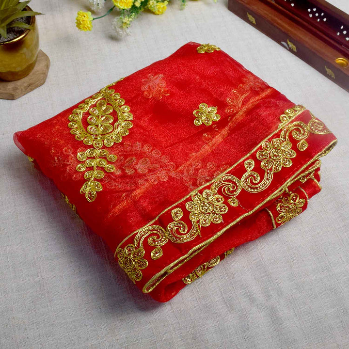 Enhance your pooja rituals with this elegant Pink and Gold Mata Chunri, measuring 216 cm x 99 cm. Featuring intricate gold paisley patterns and a decorative red border, it is ideal for Devi pooja, altar decoration, and religious ceremonies during Navratri, Diwali, and other auspicious events.
Shop now at satvikworld.com for authentic Indian pooja accessories delivered across the USA.