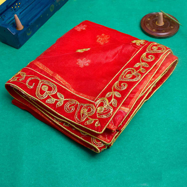 Enhance your pooja altar with this elegant Pink and Gold Mata Chunri, measuring 214 cm x 103 cm. Adorned with intricate gold embroidery and a decorative red border, it is ideal for Devi pooja, temple decor, and religious ceremonies during Navratri, Diwali, and other auspicious events.
Shop now at satvikworld.com for premium Hindu pooja essentials delivered across the USA.