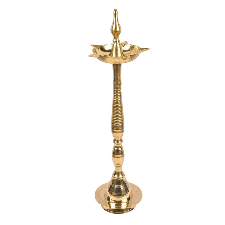 24 Inch Brass Kerala Diya Samai Lamp – Majestic handcrafted lamp designed for religious rituals, inaugurations, and festive ceremonies. India’s Largest Pooja Accessories Brand – www.satvikstore.in