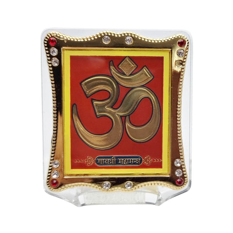 Om Frame for Car Dashboard - A serene and sacred representation of the Om symbol, perfect for enhancing the spiritual ambiance of your car interior. India’s Largest Pooja Accessories Brand – www.satvikworld.com