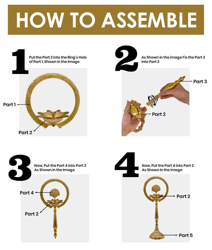 10 Inch Brass Mor Kiran Standing Diya Puja Store Online Pooja Items Online Puja Samagri Pooja Store near me www.satvikworld.com