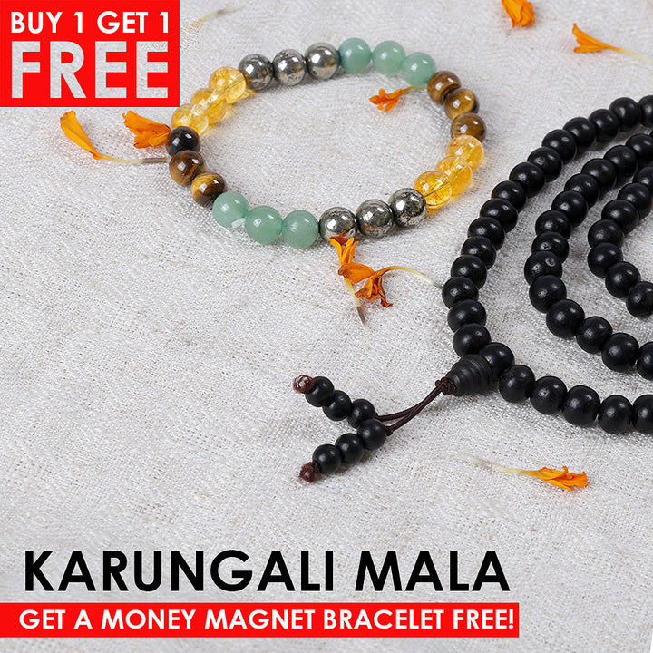 100% Original Govt. Certified 12mm Karungali Mala with Sumeru Bead for Protection and Spiritual Strength. India’s Largest Pooja Accessories Brand - www.satvikworld.com