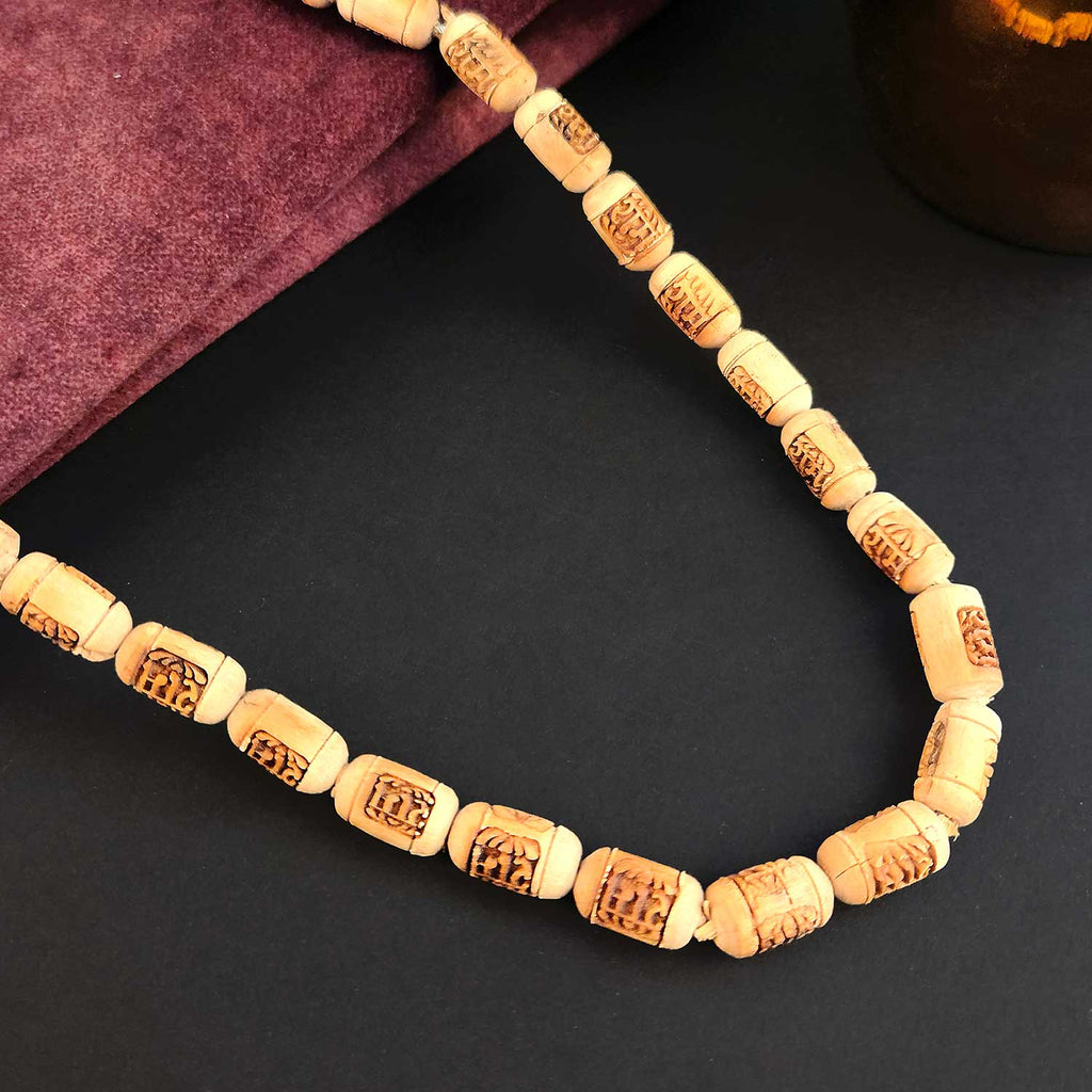 100% Pure Tulsi Wooden Mala with Shri Ram Engraved Wooden Locket for Japa and Devotion. India’s Largest Brass Idols Brand - www.satvikworld.com