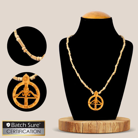 100% Original Gratifying Tulsi Neck Mala with Jai Baba Khatu Shyam Locket, featuring  authentic Tulsi beads, perfect for spiritual practices and daily devotion. This sacred mala symbolizes peace and blessings.  India’s Premium Jap Mala Store - www.satvikworld.com