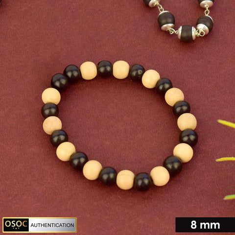 Govt. Certified Karungali (Ebony) & White Sandalwood Beads Bracelet – Spiritual Healing and Protection Jewelry. India’s Largest Pooja Accessories Brand - www.satvikworld.com