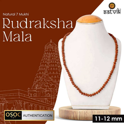 Original 7 Mukhi Rudraksha Mala – 108 Beads for Wealth, Positivity & Saturn Protection. India’s Premium Jap Mala Store - www.satvikworld.com