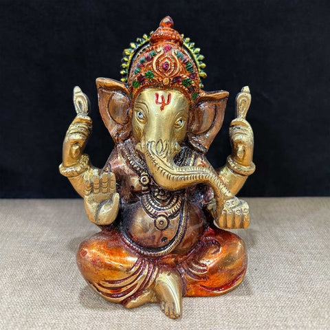 6.3 Inch Charming Brass Ganesha Idol – Exquisite Brass Statue of Lord Ganesha, Symbolizing Wisdom, Prosperity, and Removal of Obstacles, Perfect for Temple, Home Decor, and Spiritual Worship, Handcrafted with Intricate Detailing for a Divine Presence, Ideal for Puja and Mandir Decoration, Buy Brass Ganesha Idol Online, Affordable God Statue Prices | India’s Largest Pooja Accessories Brand – www.satvikworld.com