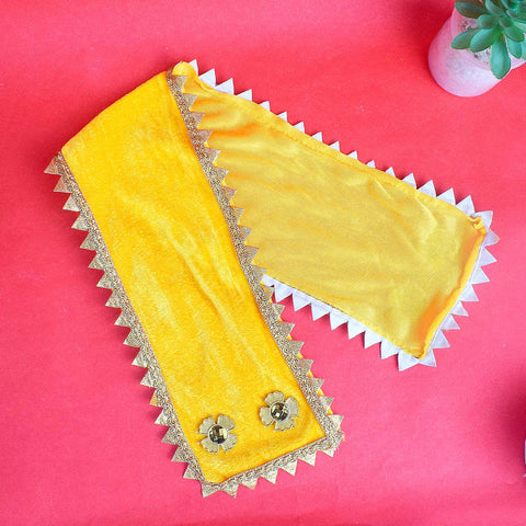 Attractive Yellow Patka/Duppata/Angvastra – Available in 22 and 32 inches, vibrant yellow devotional cloth perfect for spiritual ceremonies, temple rituals, and puja. India’s Largest Pooja Accessories Brand – www.satvikworld.com