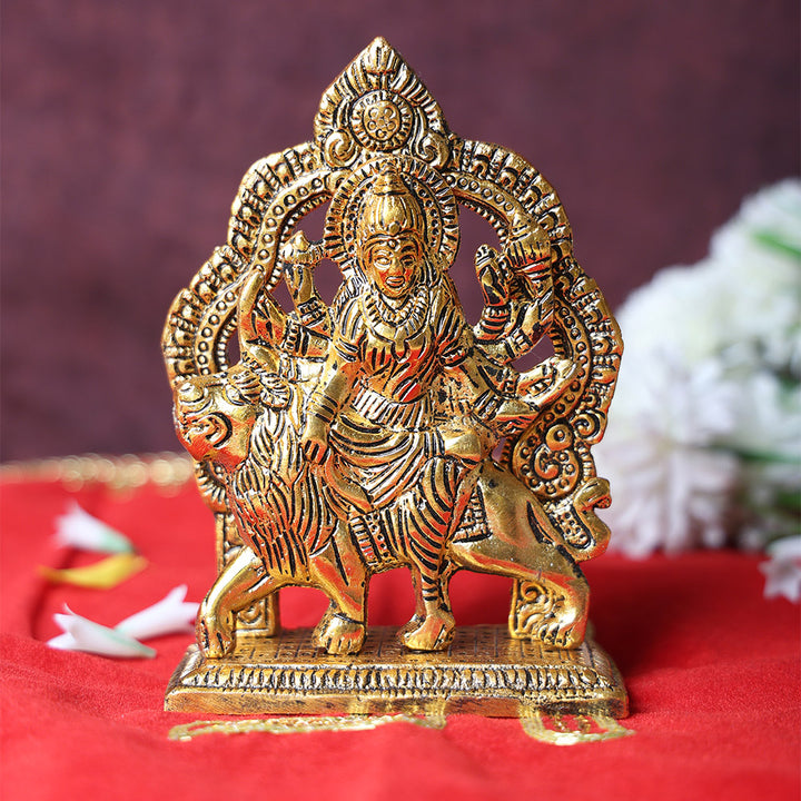 Brass Durga Maa Idol for Home Temple and Navratri Pooja – Premium Brass Murti with Fine Detailing, Ideal for Worship, Festive Décor & Spiritual Gifting. India’s Largest Pooja Accessories Brand – www.satvikworld.com
