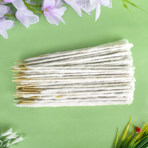 Cotton Batti Sticks Pack of 100 for Puja, Aarti, and Diya Lighting. India’s Largest Pooja Accessories Brand - www.satvikworld.com