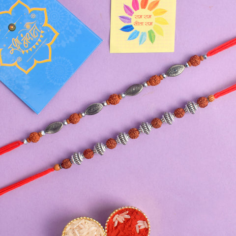 Set of 2 Traditional Rakhis for Brothers with Roli Chawal and Ram Sita Stickers – Raksha Bandhan Gift Pack. India’s Largest Pooja Accessories Brand - www.satvikworld.com