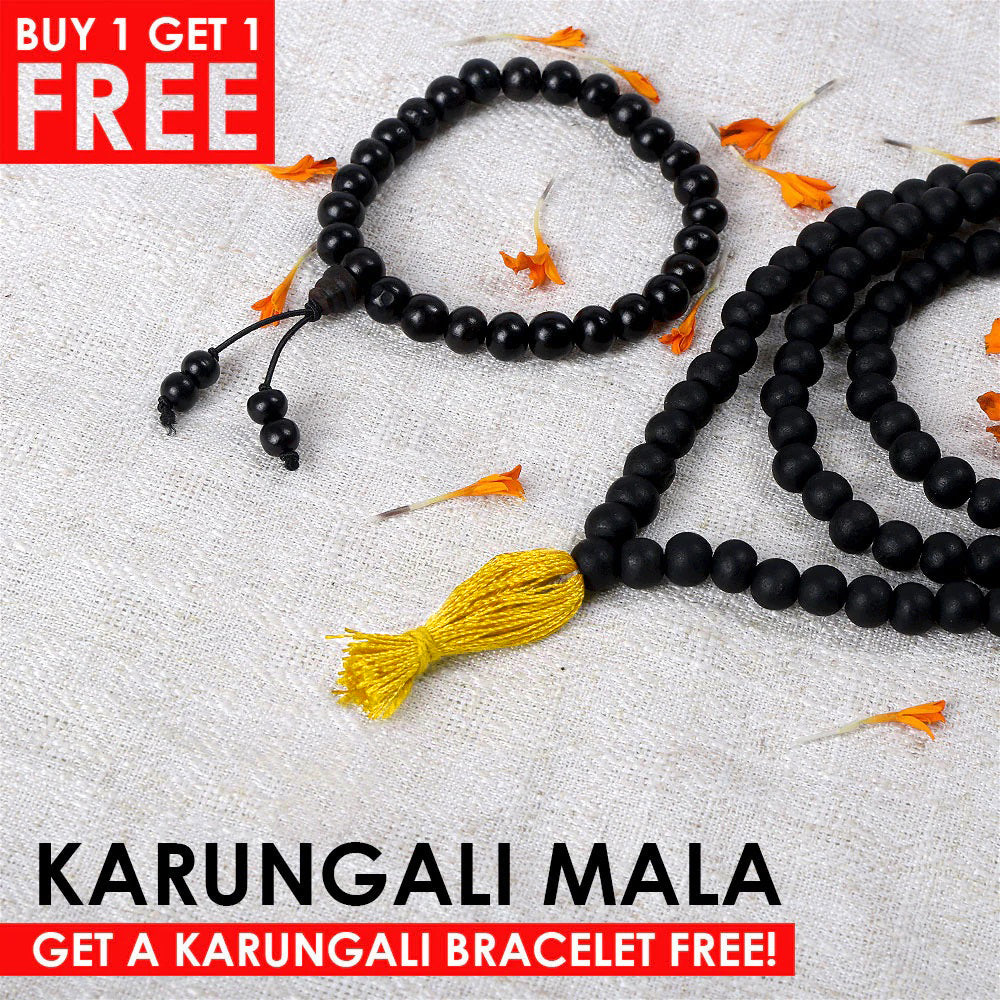 Govt. Certified 100% Original Karungali Mala – Sacred Ebony Wood 108+1 Prayer Beads for Japa, Meditation & Protection. India’s Largest Pooja Accessories Brand – www.satvikworld.com