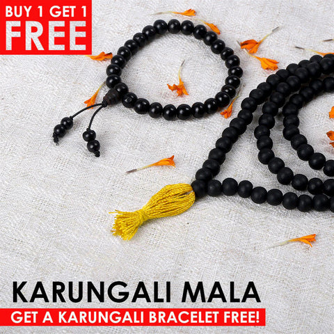 Govt. Certified 100% Original Karungali Mala – Sacred Ebony Wood 108+1 Prayer Beads for Japa, Meditation & Protection. India’s Largest Pooja Accessories Brand – www.satvikworld.com