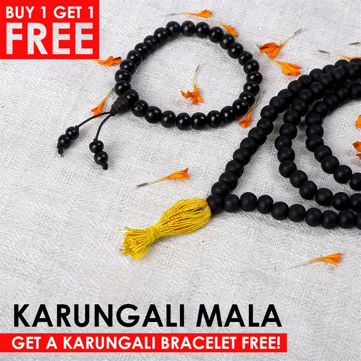 Govt. Certified 100% Original Karungali Mala – Sacred Ebony Wood 108+1 Prayer Beads for Japa, Meditation & Protection. India’s Largest Pooja Accessories Brand – www.satvikworld.com