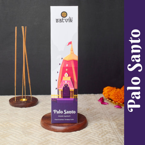 Palo Santo Pure Masala Incense Sticks pack for cleansing, meditation, and positivity. India’s Largest Pooja Accessories Brand - www.satvikworld.com
