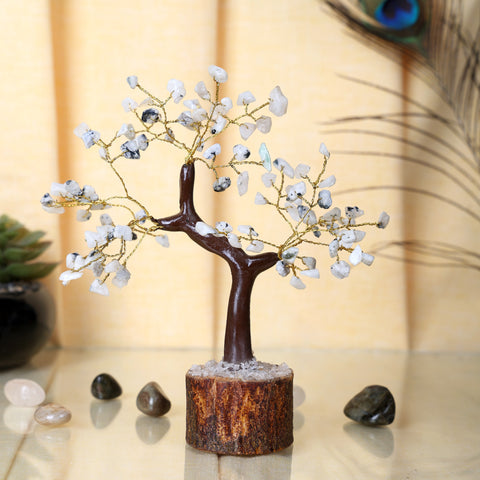 Rainbow Moonstone Crystal Healing Tree for Peace, Emotional Balance, Calming Energy and Positive Aura Home Decor. India’s Largest Pooja Accessories Brand – www.satvikworld.com
