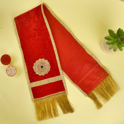 Stunning Red Patka/Duppata/Angvastra – Available in 15, 22, and 37 inches, vibrant red devotional cloth ideal for spiritual ceremonies, temple rituals, and puja. India’s Largest Pooja Accessories Brand – www.satvikworld.com