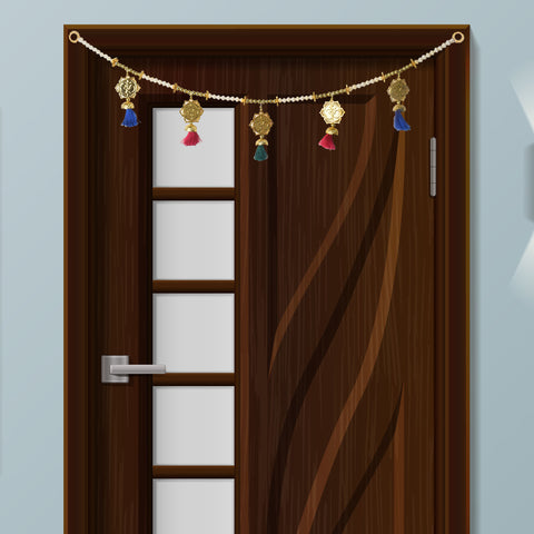 Traditional OM Toran with Decorative Tassels for Auspicious Door and Entrance Decoration. India’s Largest Pooja Accessories Brand – www.satvikworld.com
