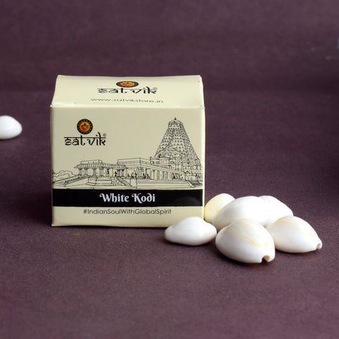 White Kodi (11 Pc) for Pooja – Natural Cowrie Shells for Rituals, Worship, and Spiritual Ceremonies. India’s Largest Pooja Accessories Brand – www.satvikworld.com