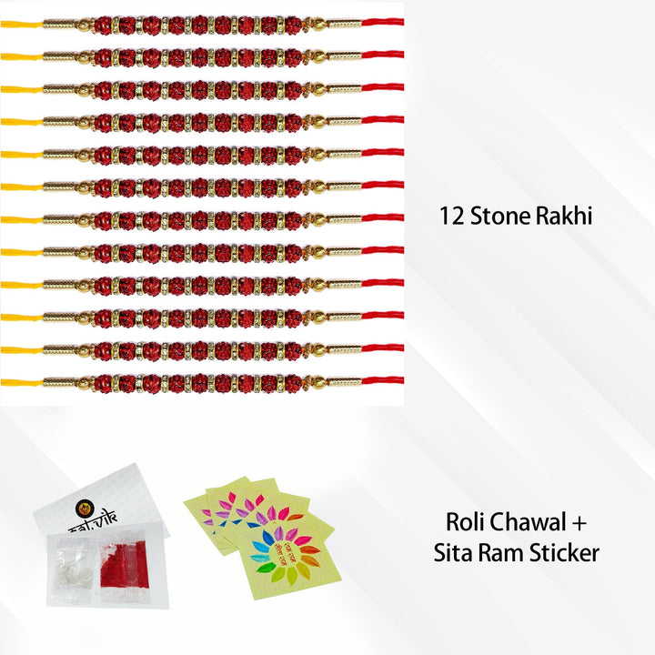 Rakhi Set of 12 Pcs Puja Store Online Pooja Items Online Puja Samagri Pooja Store near me www.satvikstore.in