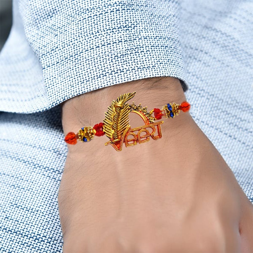 Rakhi with Tie Gift Combo Set Puja Store Online Pooja Items Online Puja Samagri Pooja Store near me www.satvikstore.in