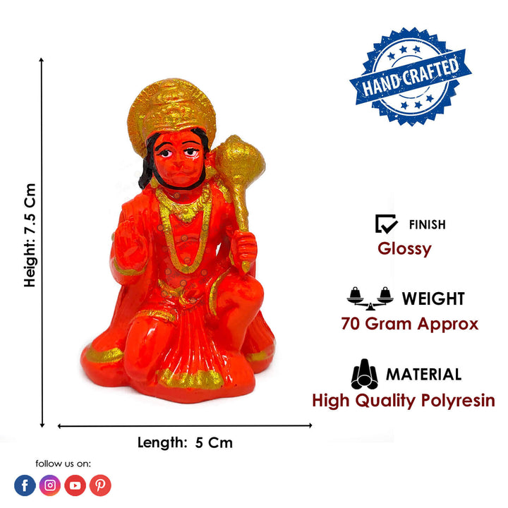 Sitting Hanuman Idol Puja Store Online Pooja Items Online Puja Samagri Pooja Store near me www.satvikworld.com