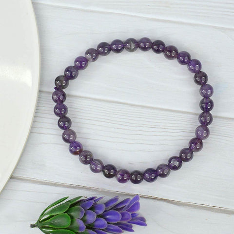 Authentic 6mm Amethyst Reiki Healing Bracelet for Spiritual Energy Balance and Stress Relief. India’s Largest Pooja Accessories Brand – www.satvikworld.com