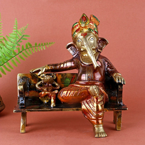 Brass Sitting Ganesha Idol, A Beautifully Crafted Statue of Lord Ganesha in a Serene Sitting Posture. Made from Premium Brass, This Idol Embodies Wisdom, Prosperity, and Remover of Obstacles. Perfect for Your Home, Office, or Temple, It Adds a Spiritual Touch to Any Space, Bringing Blessings and Good Fortune. India’s Largest Pooja Accessories Brand – www.satvikworld.com