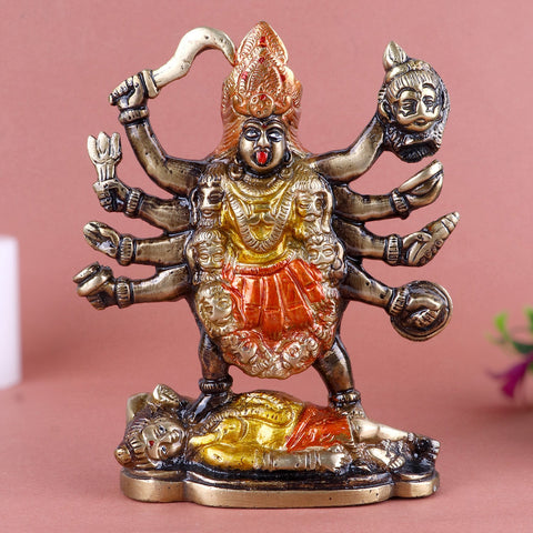 Brass Maha Kali Statue – Fierce and Divine Brass Idol of Goddess Maha Kali, Symbolizing Power, Transformation, and the Triumph of Good over Evil, Perfect for Temple, Home Decor, and Spiritual Worship, Handcrafted with Intricate Detailing for a Sacred and Protective Aura, Ideal for Puja and Mandir Decoration, Buy Maha Kali Statue Online, Affordable God Statue Prices | India’s Largest Pooja Accessories Brand – www.satvikworld.com