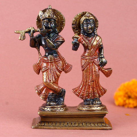 Brass Radha Krishna Idol – Exquisite Brass Statue of Lord Radha and Krishna, Symbolizing Divine Love, Harmony, and Spiritual Bliss, Perfect for Temple, Home Decor, and Spiritual Worship, Handcrafted with Intricate Detailing for a Sacred Touch, Ideal for Puja and Mandir Decoration, Buy Brass Radha Krishna Idol Online, Affordable God Statue Prices | India’s Largest Pooja Accessories Brand – www.satvikworld.com