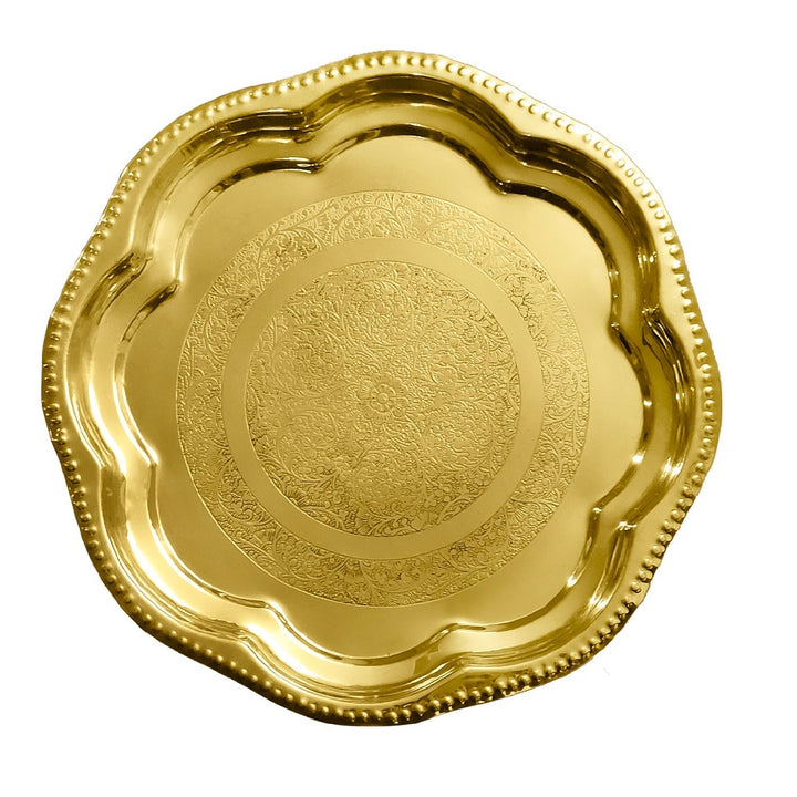 9.5 Inch Brass Decorative Enrgaved Aarti Puja Thali Puja Store Online Pooja Items Online Puja Samagri Pooja Store near me www.satvikstore.in9.5 Inch Brass Decorative Enrgaved Aarti Puja Thali Puja Store Online Pooja Items Online Puja Samagri Pooja Store near me www.satvikworld.com