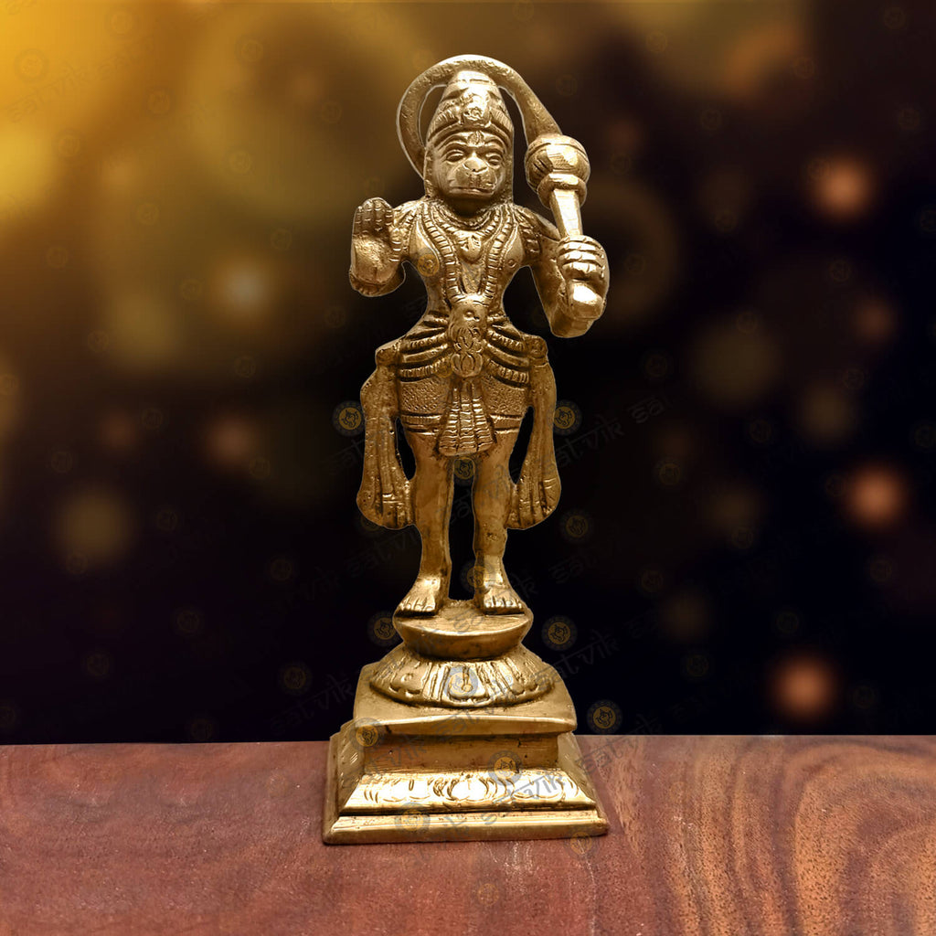 Brass Standing Hanuman Idol Puja Store Online Pooja Items Online Puja Samagri Pooja Store near me www.satvikstore.in