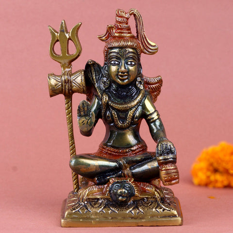 Brass Shiv Idol – Divine Statue of Lord Shiva, Symbolizing Strength, Meditation, and Divine Protection. Handcrafted with Intricate Detailing, Perfect for Temple, Home Decor, and Spiritual Worship. Ideal for Puja, Mandir Decoration, and Bringing Spiritual Peace and Blessings to Your Space | India’s Largest Pooja Accessories Brand – www.satvikworld.com