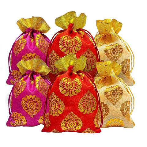 Handmade Designer Potli Dry Fruit Favour Pouches Puja Store Online Pooja Items Online Puja Samagri Pooja Store near me www.satvikstore.in